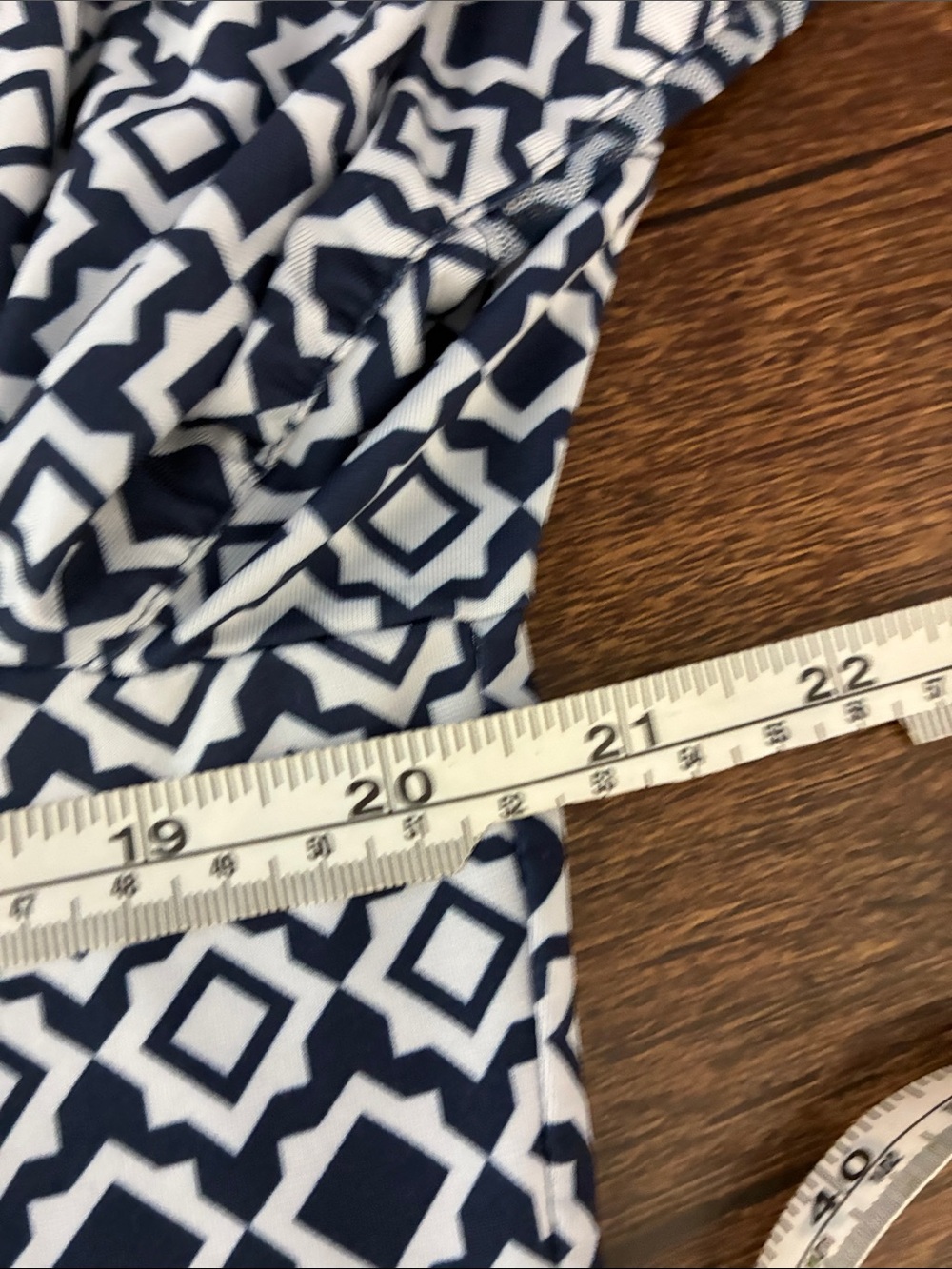 San Soleil Geometric Print Quarter-Zip Pullover - Navy & White - Picture 7 of 7